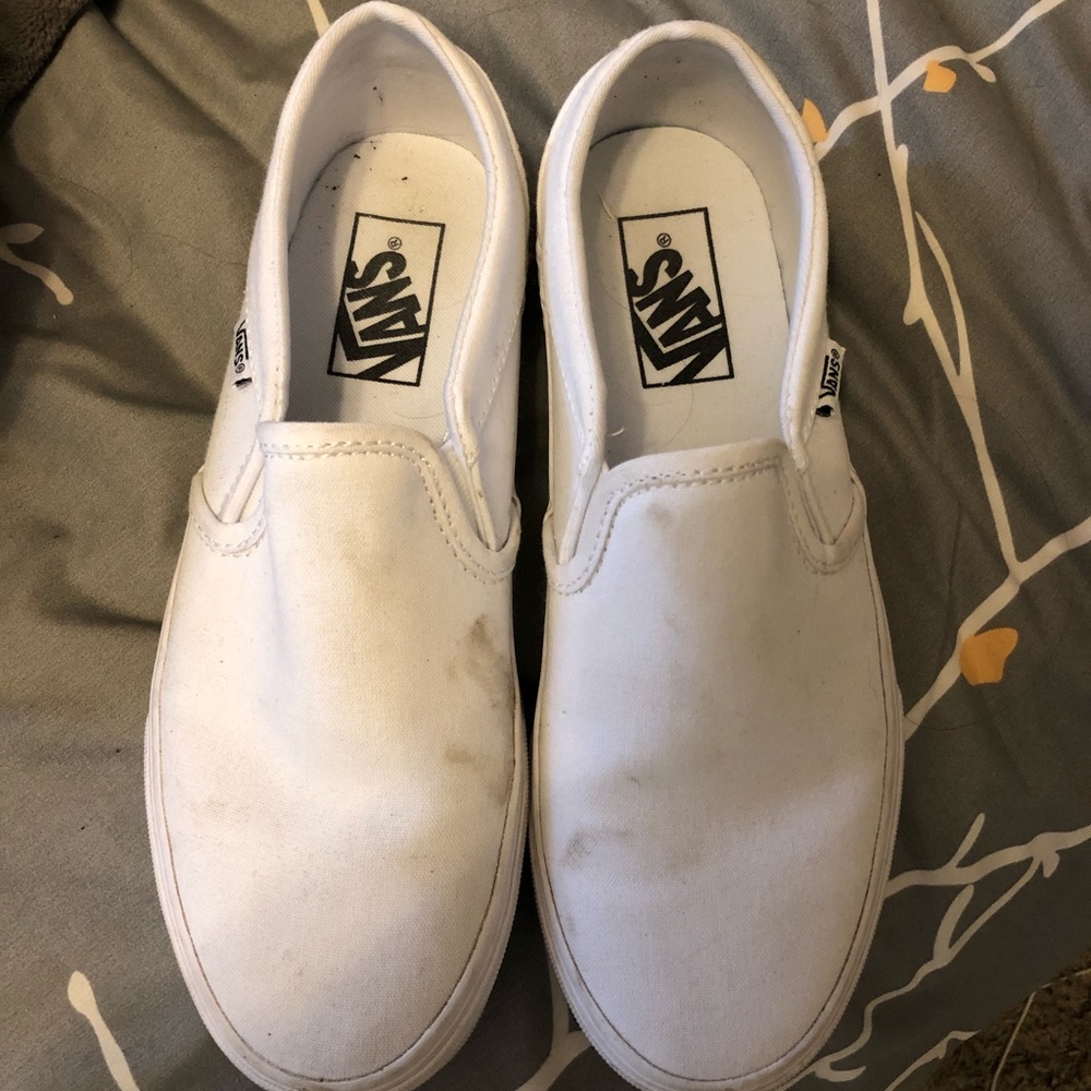 White slip on vans
